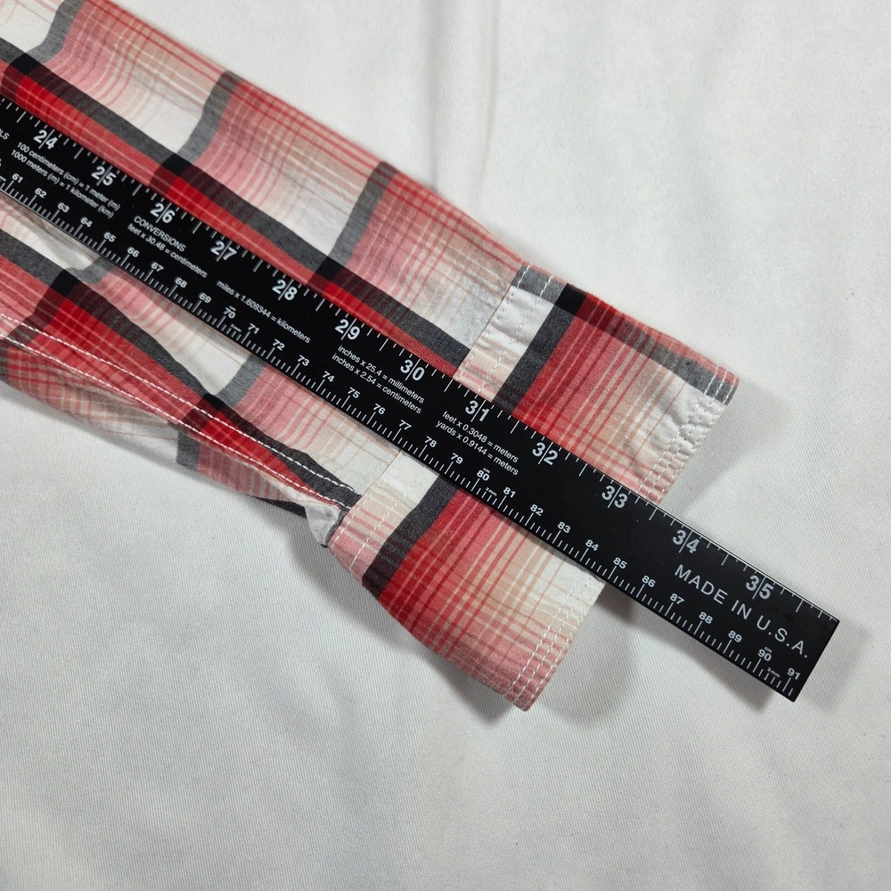 Wrangler 20X Competition Mens Red Plaid Western Pearl Snap Shirt MJC326M Medium - Picture 12 of 12